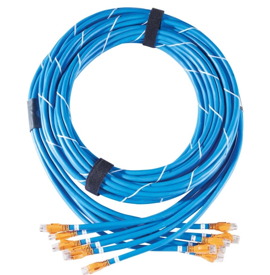 Netzwerkinfrastruktur Legrand Vorkonfektionierte Losungen | Snap Pre-Term, Cat6A, 6-Kabel-Plenum, 130', Blau, Spiralwickelbaugruppe, Keine Staffelung