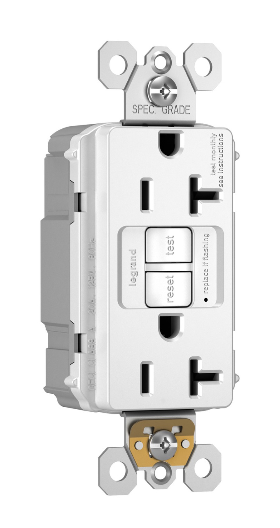 Verdrahtung Legrand Kommerzielle Behalter | Plugtail Spec Grade Manipulationssicherer Selbsttest 20 A Duplex-Gfci-Steckdose 125 V