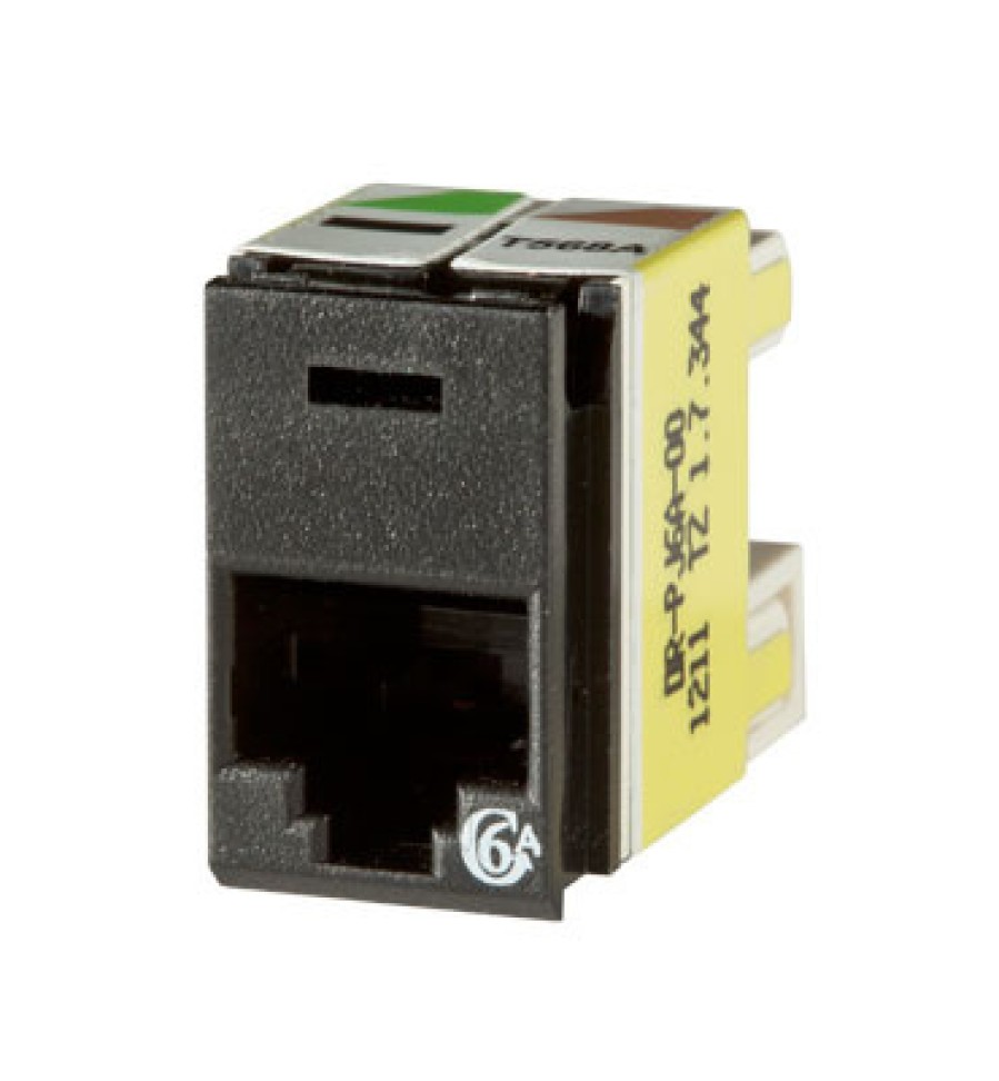 Netzwerkinfrastruktur Legrand Buchsen Und Module | Clarity Cat6A Einbaubuchse, T568A/B, 8 Pos, Schwarz 180 Grad