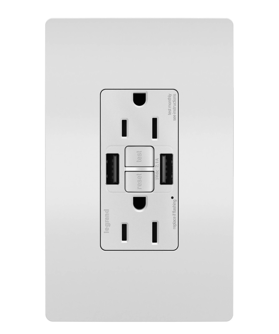 Verdrahtung Legrand Usb-Ladeanschlusse | Radiant 15A Selbsttest-Gfci-Usb-Typ-A/A-Steckdose Legrand