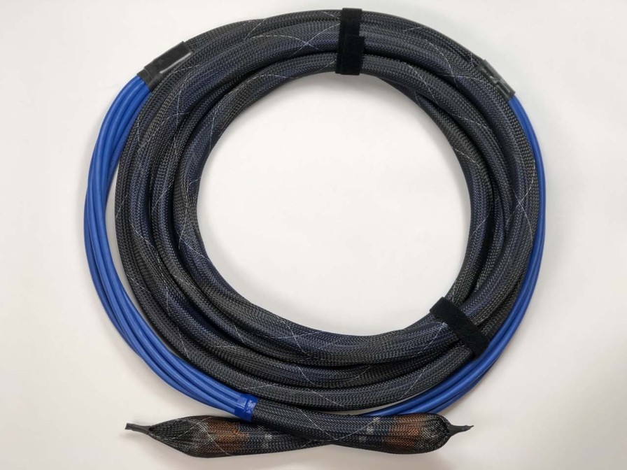 Netzwerkinfrastruktur Legrand Vorkonfektionierte Losungen | Snap Pre-Term, Cat6A, 6-Kabel-Plenum, 20', Blau, Mesh-Wrap-Baugruppe, Nach Links Versetzt