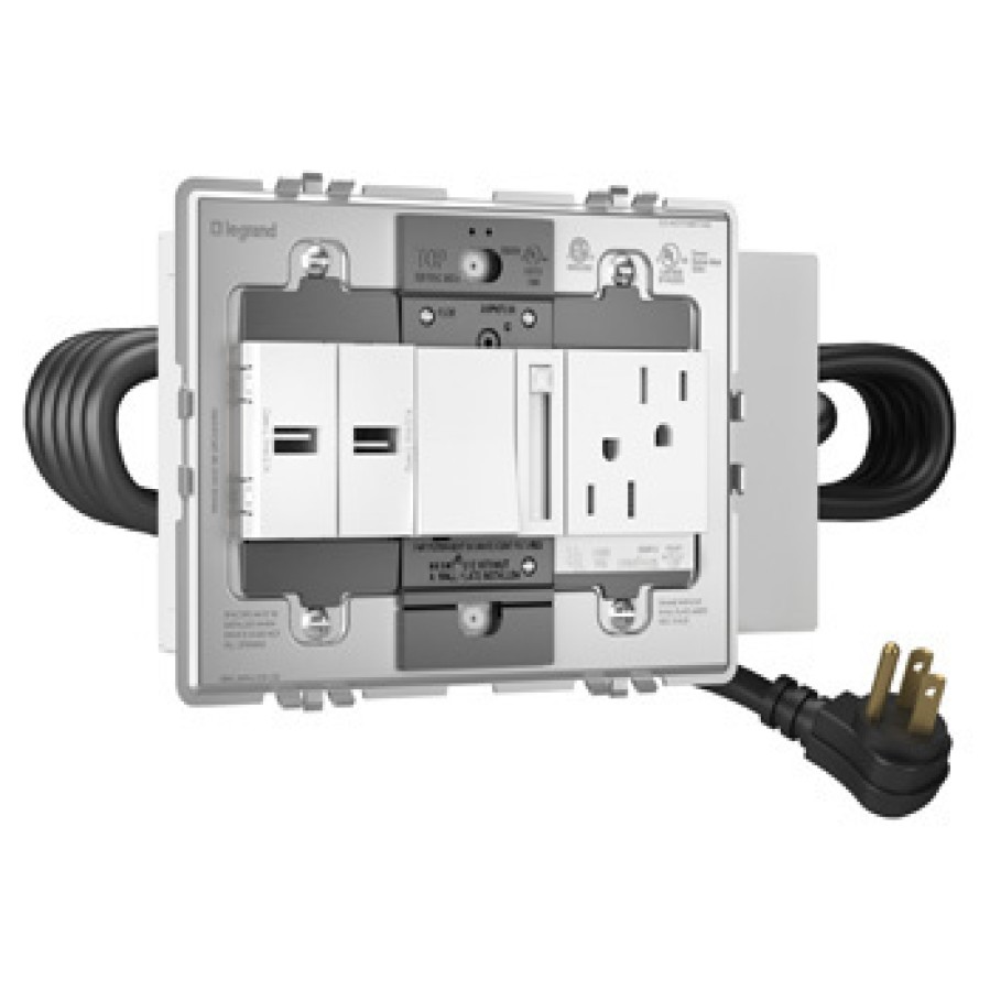 Draht- Und Kabelmanagement Legrand In-Surface-Mobel-Power | Adorne Fpc 3-Gang 2Usb** Pd, 1 O/L Wht **011422**