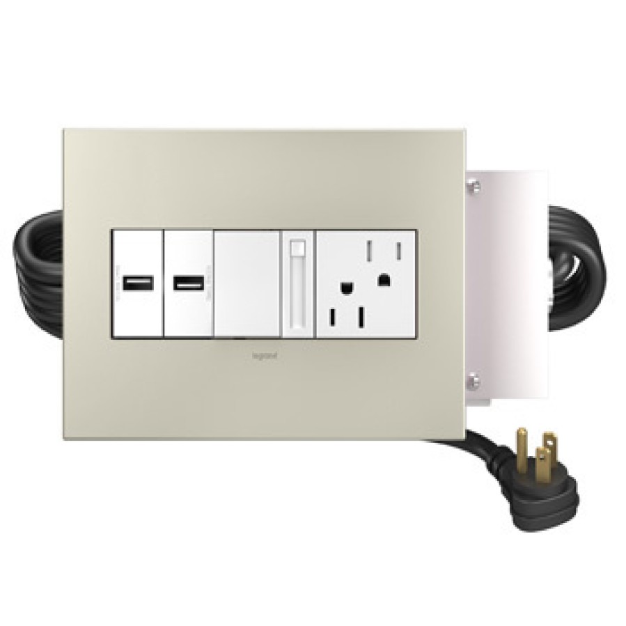 Draht- Und Kabelmanagement Legrand In-Surface-Mobel-Power | Adorne Fpc 3-Gang 2Usb** Pd, 1 O/L Wht **011422**