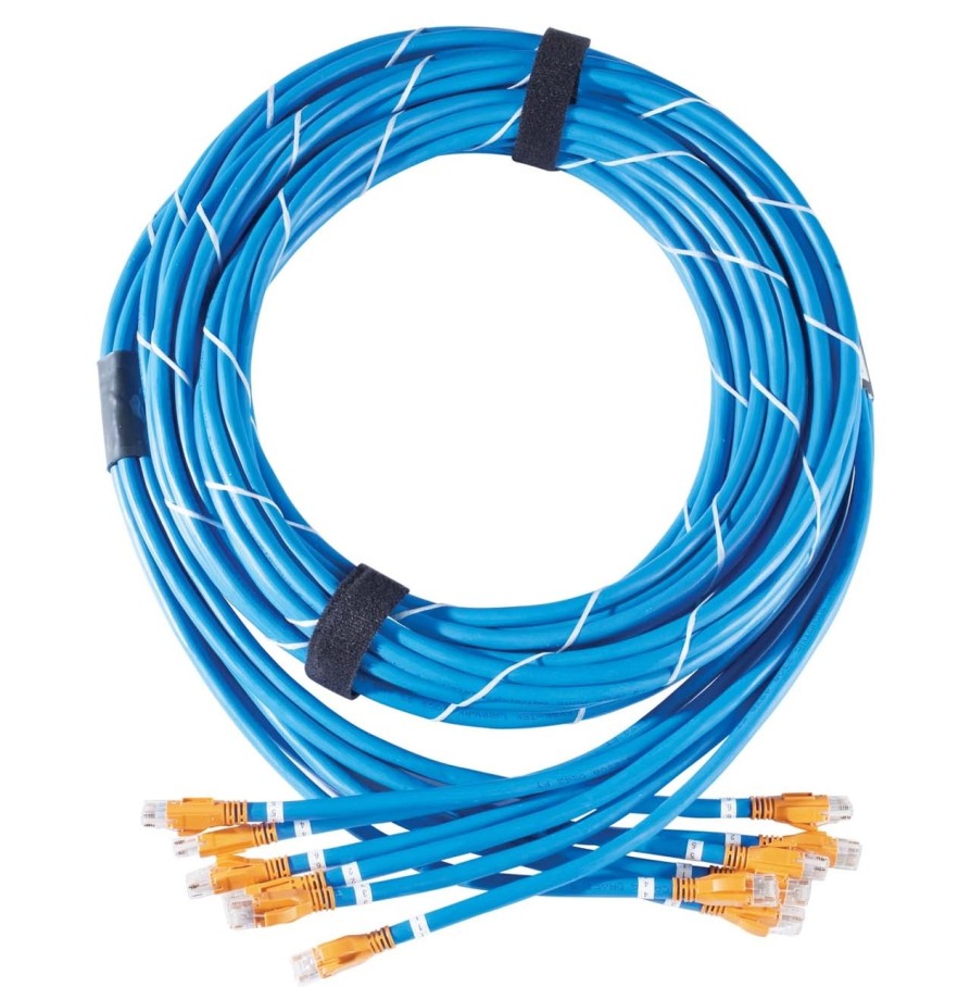 Netzwerkinfrastruktur Legrand Vorkonfektionierte Losungen | Snap Pre-Term, Cat6A, 6-Kabel-Riser, 175', Blau, Spiralwickelbaugruppe, Keine Staffelung