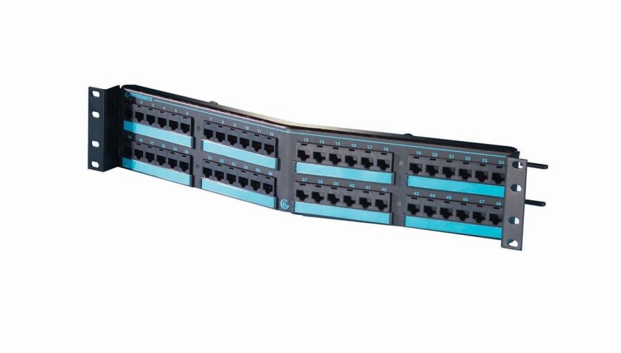 Netzwerkinfrastruktur Legrand Vorkonfektionierte Losungen | Abgewinkeltes 48-Port-Clarity-Snap-10G-Panel Mit 6-Port-Modulen