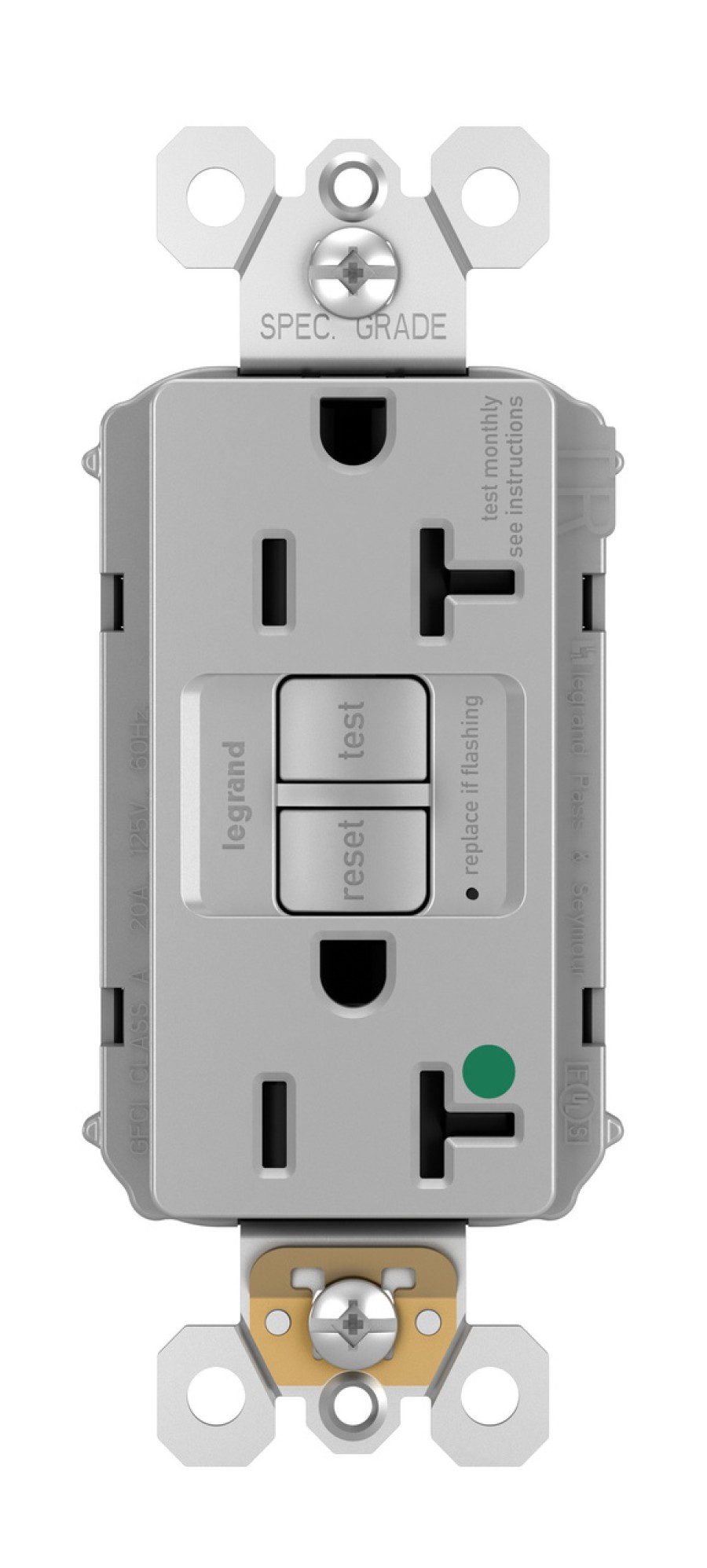 Verdrahtung Legrand Kommerzielle Behalter | Plugtail, Manipulationssichere 20-A-Gfci-Steckdose Mit Selbsttest Fur Krankenhauser